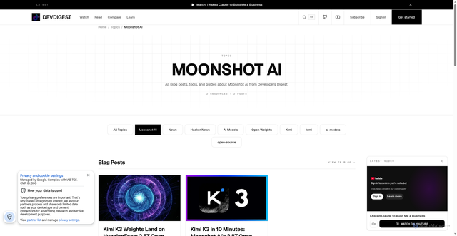 Security scan screenshot of https://www.developersdigest.tech/topics/moonshot-ai