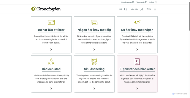 Security scan screenshot of https://www.kronofogden.se