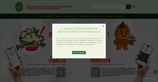 Security scan screenshot of https://dilmil-makassar.go.id