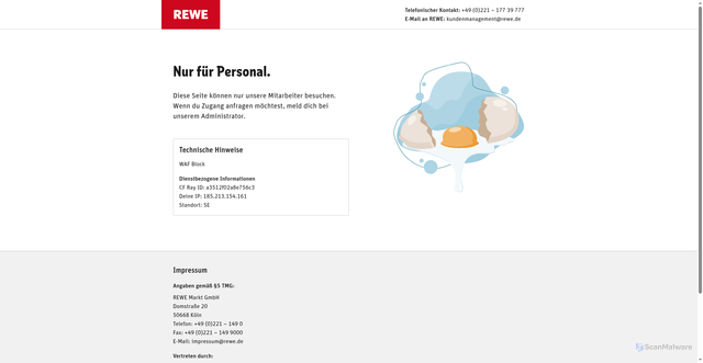 Security scan screenshot of https://account.rewe.de