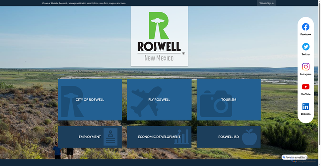 Security scan screenshot of https://roswell-nm.gov/1248/City-of-Roswell