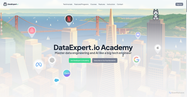 Security scan screenshot of https://www.dataexpert.io/