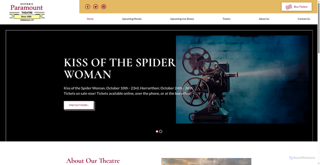 Security scan screenshot of https://middletownparamount.com/