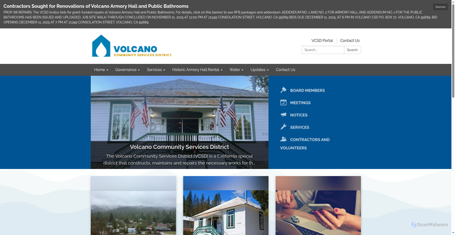 Security scan screenshot of https://www.volcanocsd.gov/