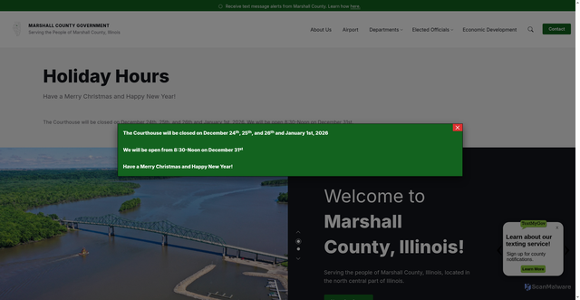 Security scan screenshot of https://marshallcountyillinois.gov/