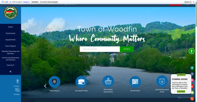 Security scan screenshot of https://woodfin-nc.gov/