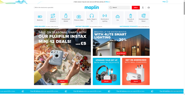 Security scan screenshot of https://maplin.co.uk