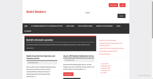 Security scan screenshot of https://andrebankers.nl/