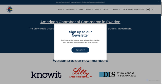 Security scan screenshot of https://amchamswe.se