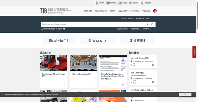Security scan screenshot of https://tib.eu