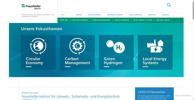 Security scan screenshot of https://www.umsicht.fraunhofer.de/