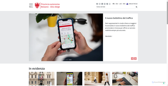 Security scan screenshot of https://home.provincia.bz.it/it