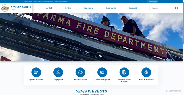 Security scan screenshot of https://cityofparma-oh.gov/