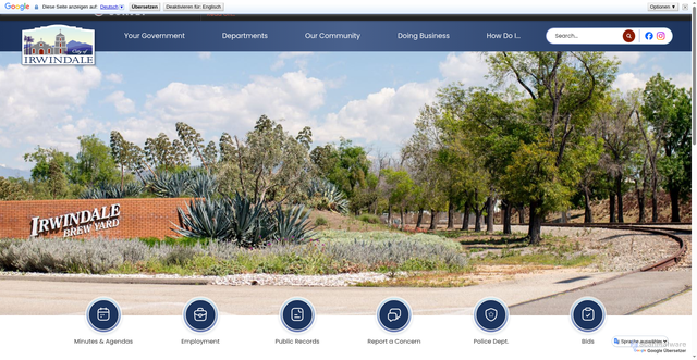 Security scan screenshot of https://irwindaleca.gov/