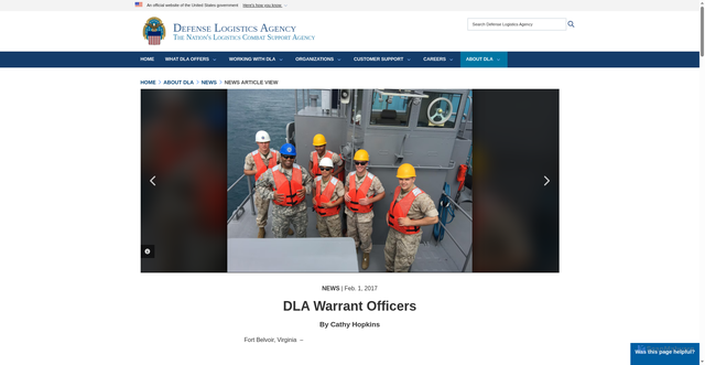 Security scan screenshot of https://www.dla.mil/About-DLA/News/News-Article-View/Article/1098730/dla-warrant-officers/