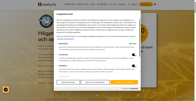 Security scan screenshot of https://beebyte.se