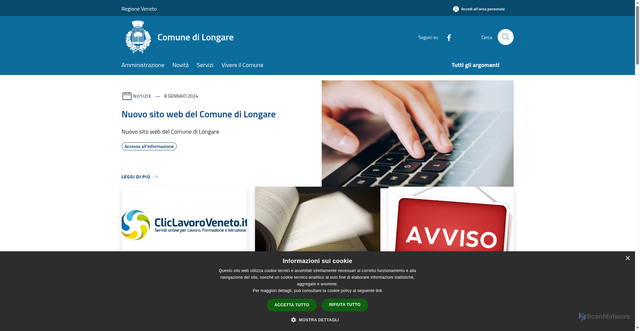 Security scan screenshot of https://www.comune.longare.vi.it