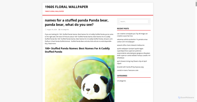 Security scan screenshot of https://1960sfloralwallpaper.pages.dev/post/names-for-a-stuffed-panda/