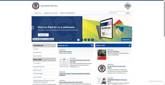 Security scan screenshot of https://www.pisa.aci.it
