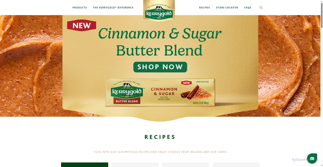 Security scan screenshot of https://www.kerrygoldusa.com