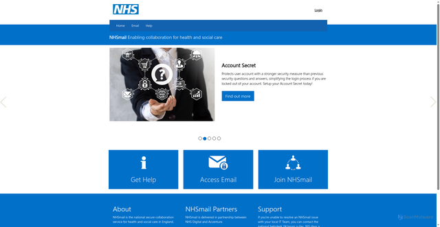 Security scan screenshot of https://portal.nhs.net/