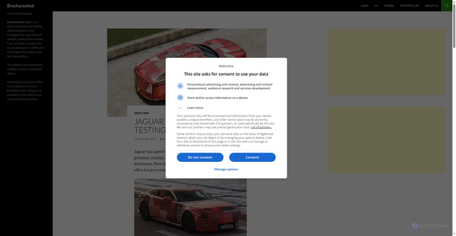 Security scan screenshot of https://brochureshub.com/jaguar-type-01-spotted-testing/
