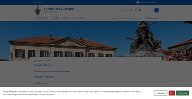 Security scan screenshot of https://www.comune.peveragno.cn.it