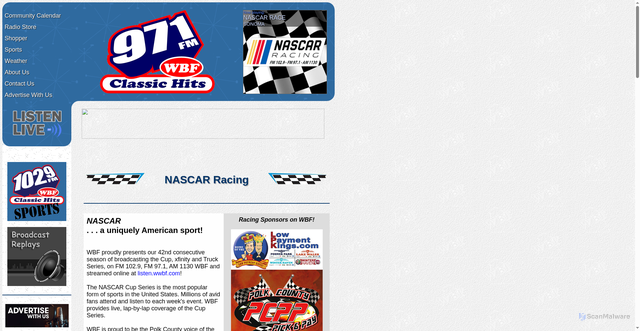 Security scan screenshot of https://wwbf.com/racing.htm