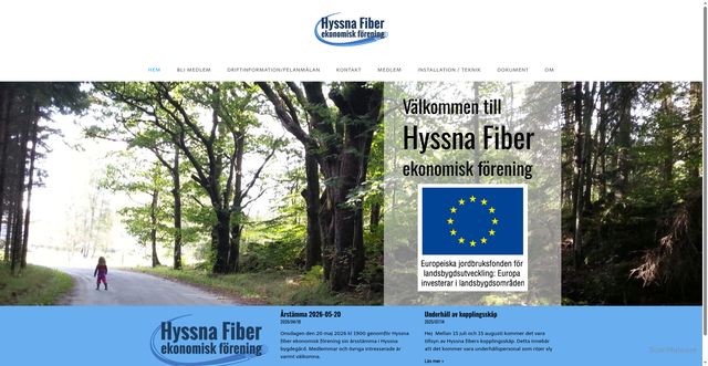 Security scan screenshot of https://hyssnafiber.se