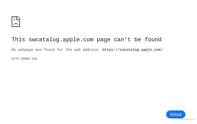 Security scan screenshot of https://swcatalog.apple.com/