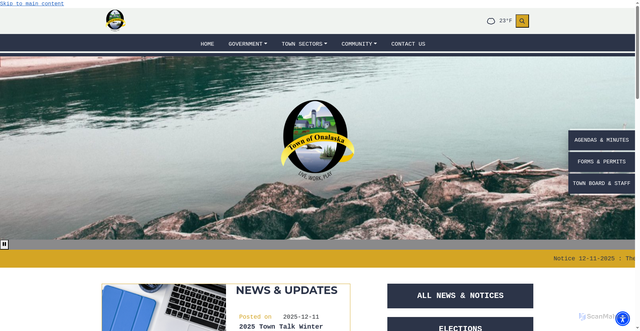 Security scan screenshot of https://townofonalaska.org/