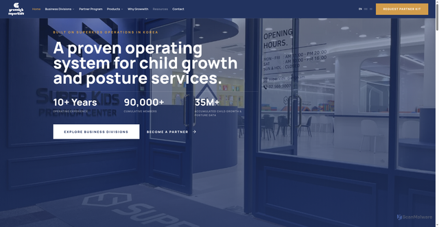 Security scan screenshot of https://growwith-website.pages.dev/