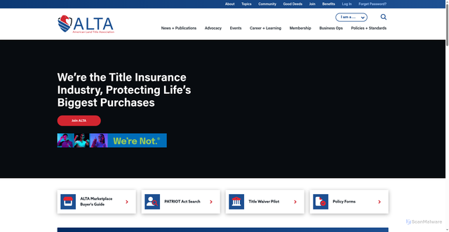 Security scan screenshot of https://www.alta.org