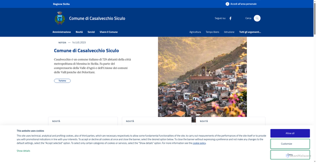 Security scan screenshot of https://comune.casalvecchiosiculo.me.it/