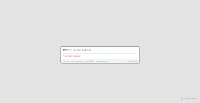 Security scan screenshot of https://zscaler.my.salesforce.com