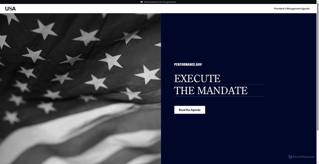 Security scan screenshot of https://www.performance.gov/