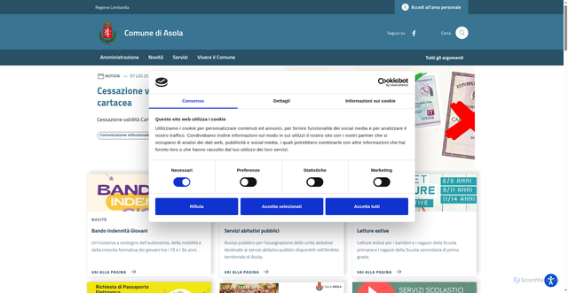 Security scan screenshot of https://www.comune.asola.mn.it
