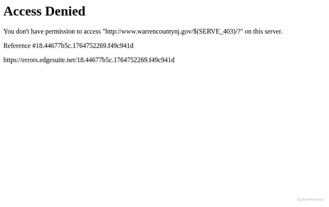 Security scan screenshot of https://www.warrencountynj.gov/