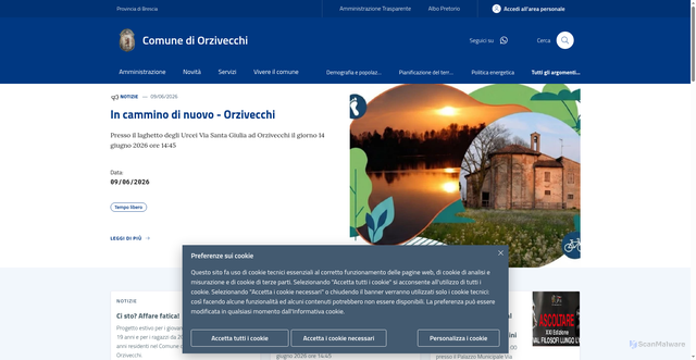 Security scan screenshot of https://www.comune.orzivecchi.bs.it