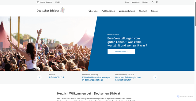 Security scan screenshot of https://www.ethikrat.org/