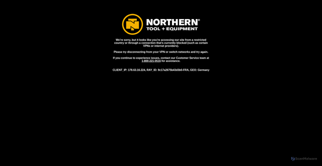 Security scan screenshot of https://www.northerntool.com
