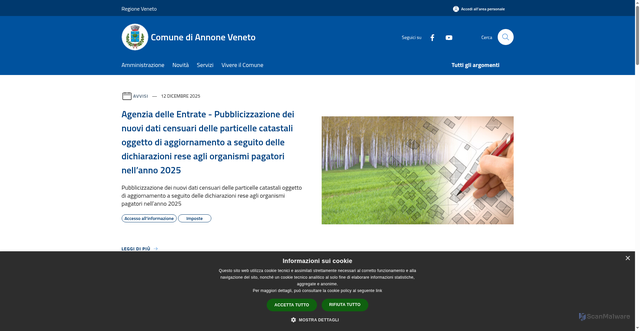 Security scan screenshot of https://www.comune.annoneveneto.ve.it/it