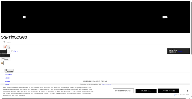 Security scan screenshot of https://www1.bloomingdales.com