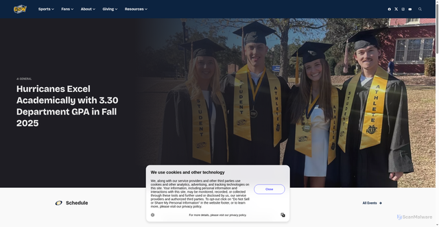 Security scan screenshot of https://gswcanes.com/sports/general