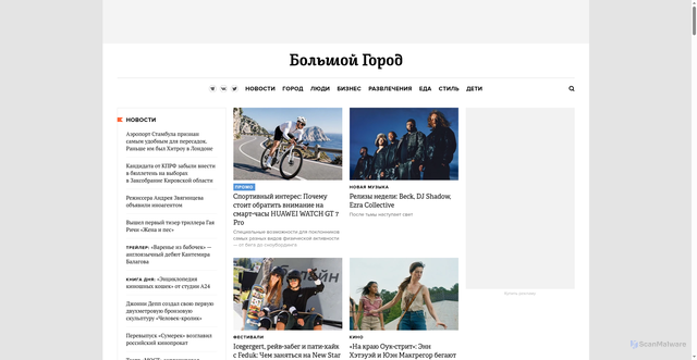 Security scan screenshot of https://bg.ru