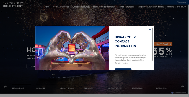 Security scan screenshot of https://www.thecelebritycommitment.com/