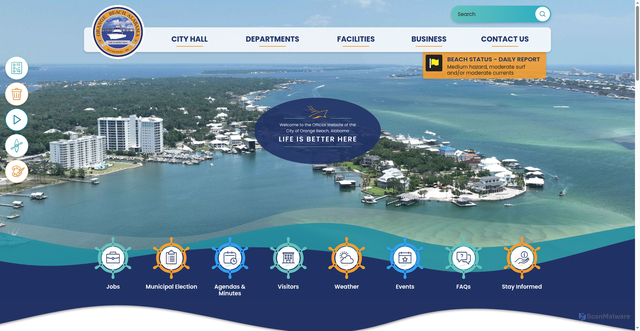 Security scan screenshot of https://orangebeachal.gov/