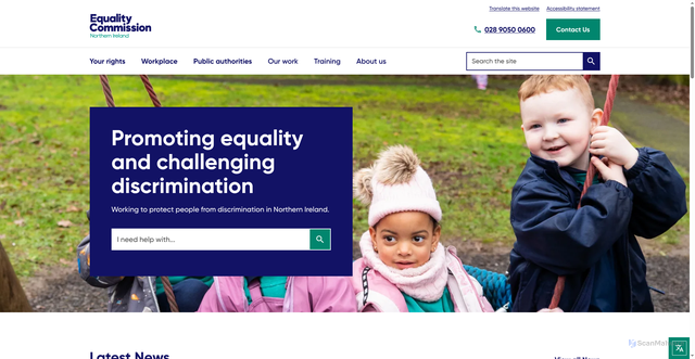 Security scan screenshot of https://equalityni.org/