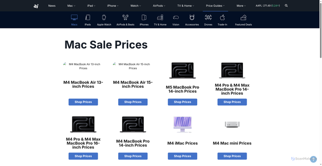 Security scan screenshot of https://prices.appleinsider.com/current-gen