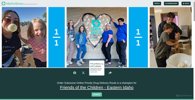 Security scan screenshot of https://www.idahogives.org/p2p/452161/order-suboxone-online-priority-drug-delivery-route